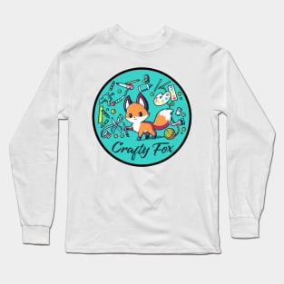 Cute Funny Fox Lover Quote - Crafty Fox Animal Lover Long Sleeve T-Shirt